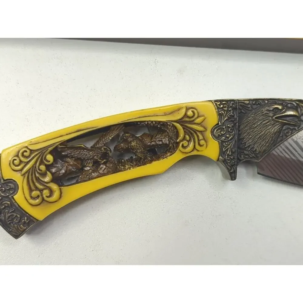 10' Eagle Pattern Handle & Blade Bud K Wildlife Collection Resin Carved Handle